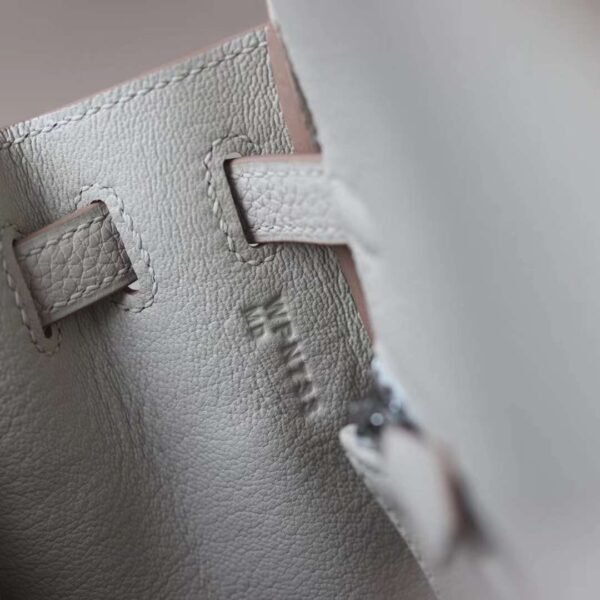 HERMES Kelly 25CM Bag Togo Leather 8L Beton Silver Hardware