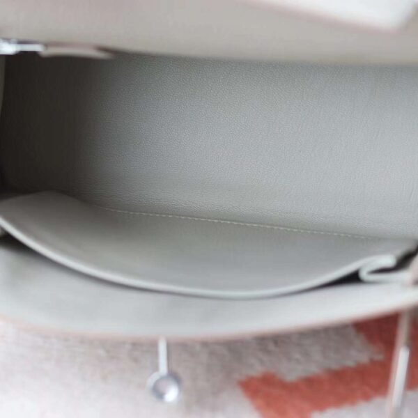 HERMES Kelly 25CM Bag Togo Leather 8L Beton Silver Hardware