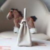 HERMES Kelly 25CM Bag Togo Leather 8L Beton Silver Hardware