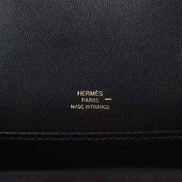 HERMES Roulis 19CM Lizard Leather Noir Stamp W GHW Hardware
