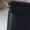 HERMES Roulis 19CM Lizard Leather Noir Stamp W GHW Hardware