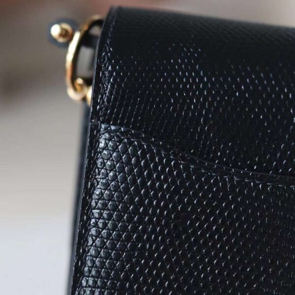 HERMES Roulis 19CM Lizard Leather Noir Stamp W GHW Hardware
