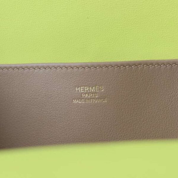 HERMES Halzan 25CM Swift 0M Chai/9R Lime Gold Hardware