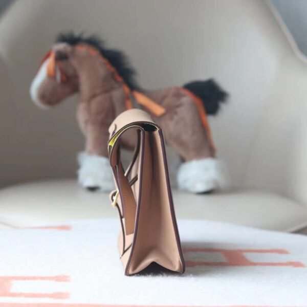 HERMES Halzan 25CM Swift 0M Chai/9R Lime Gold Hardware