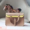 HERMES Halzan 25CM Swift 0M Chai/9R Lime Gold Hardware