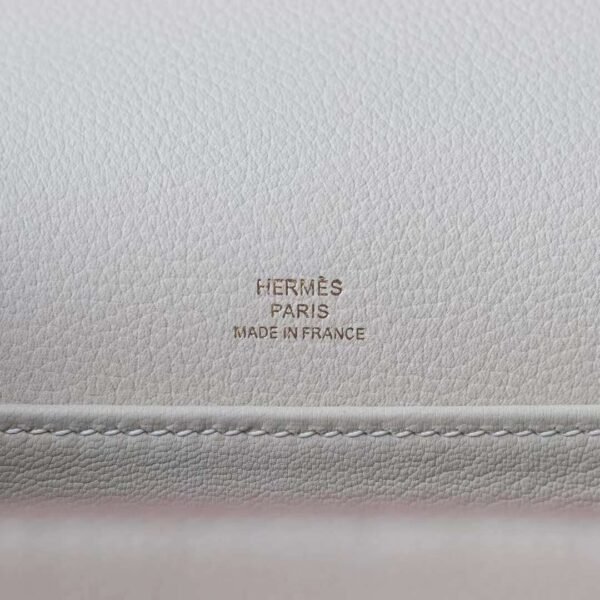 HERMES Roulis 19CM Evercolor Leather 10 Craie Light Gold Hardware