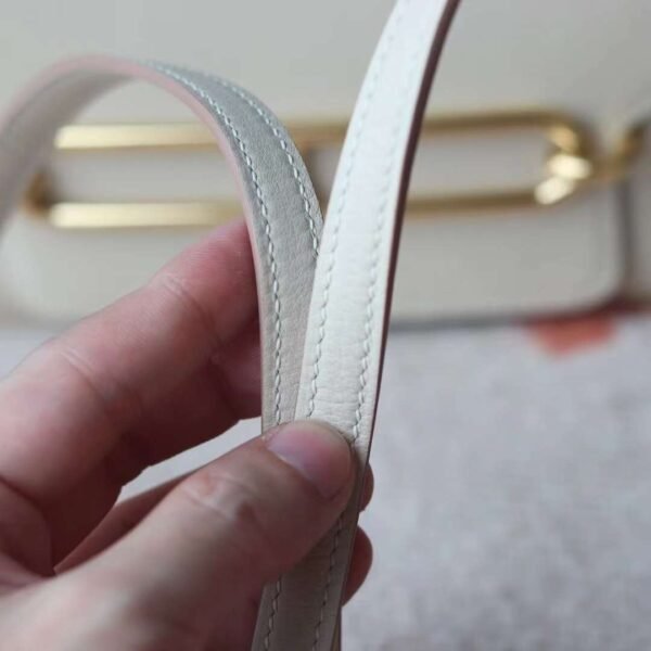 HERMES Roulis 19CM Evercolor Leather 10 Craie Light Gold Hardware