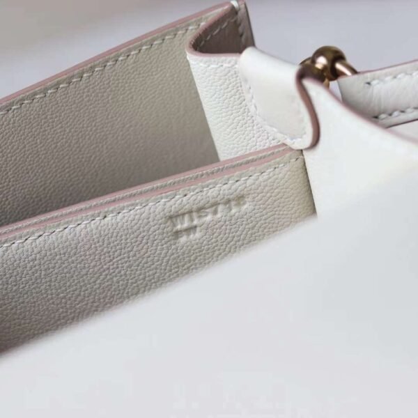 HERMES Roulis 19CM Evercolor Leather 10 Craie Light Gold Hardware