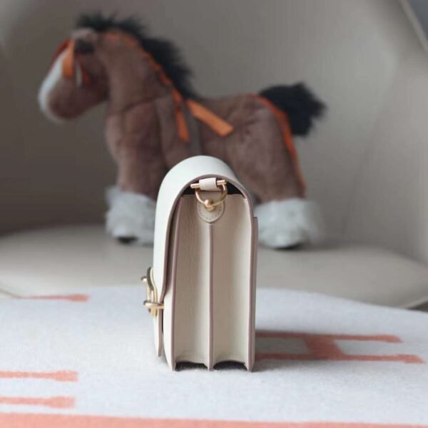 HERMES Roulis 19CM Evercolor Leather 10 Craie Light Gold Hardware