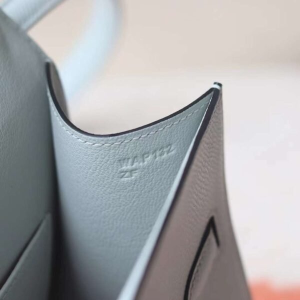 HERMES Kelly Disorder Epsom Leather 8U Blue Glacier Silver Hardware