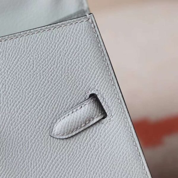HERMES Kelly Disorder Epsom Leather 8U Blue Glacier Silver Hardware