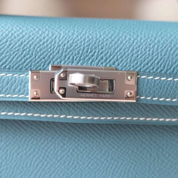 HERMES Mini Kelly ll 19CM New Color D2 Blue Jean Epsom Leather PHW