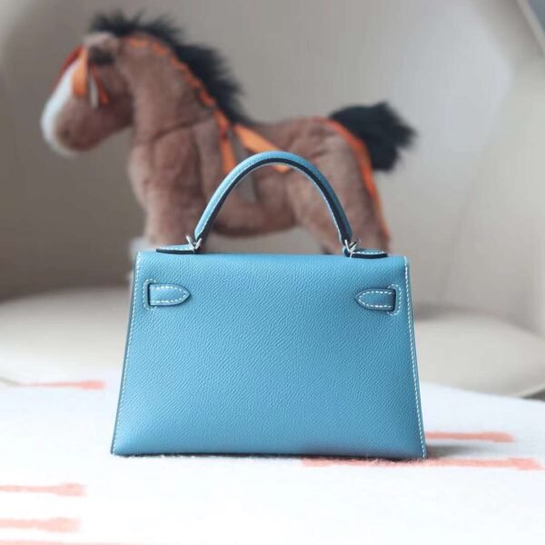 HERMES Mini Kelly ll 19CM New Color D2 Blue Jean Epsom Leather PHW