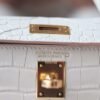 HERMES Mini Kelly ll 19CM Bag 8L Beton Matter Crocodile GHW