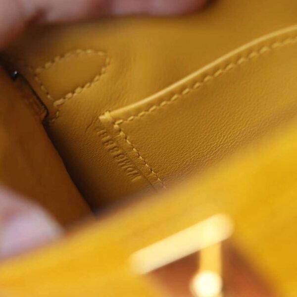 HERMES Mini Kelly ll 19CM Bag Shiny Crocodile 9D Ambre GHW Hardware