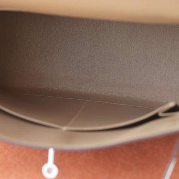 HERMES Kelly 28CM Bag 0M Chai Togo Leather PHW Hardware