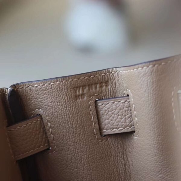 HERMES Kelly 28CM Bag 0M Chai Togo Leather PHW Hardware