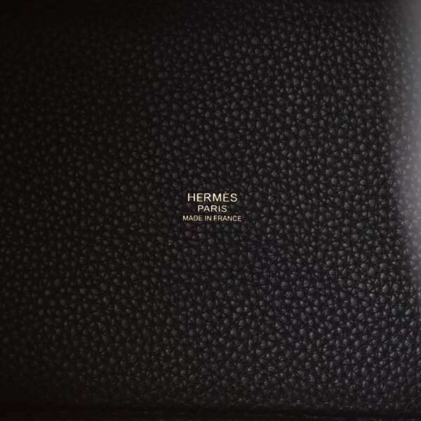 HERMES Picotin 18CM TC Leather Bag Noir Gold Hardware