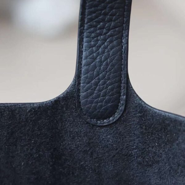 HERMES Picotin 18CM TC Leather Bag Noir Gold Hardware