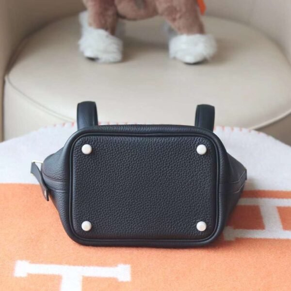 HERMES Picotin 18CM TC Leather Bag Noir Gold Hardware