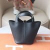 HERMES Picotin 18CM TC Leather Bag Noir Gold Hardware