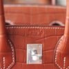 HERMES Birkin 25CM Stamp U 34 Fauve Matter Crocodile PHW