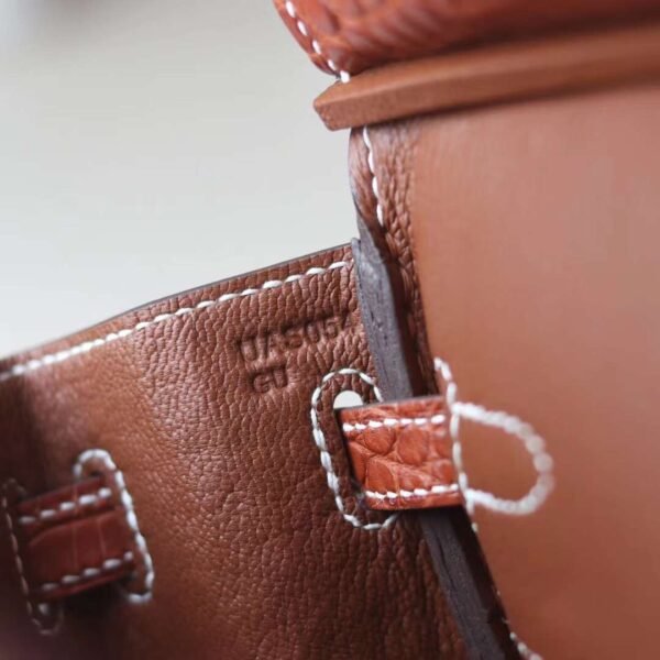 HERMES Birkin 25CM Stamp U 34 Fauve Matter Crocodile PHW