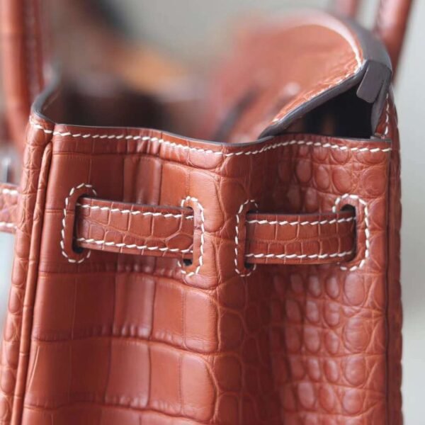 HERMES Birkin 25CM Stamp U 34 Fauve Matter Crocodile PHW
