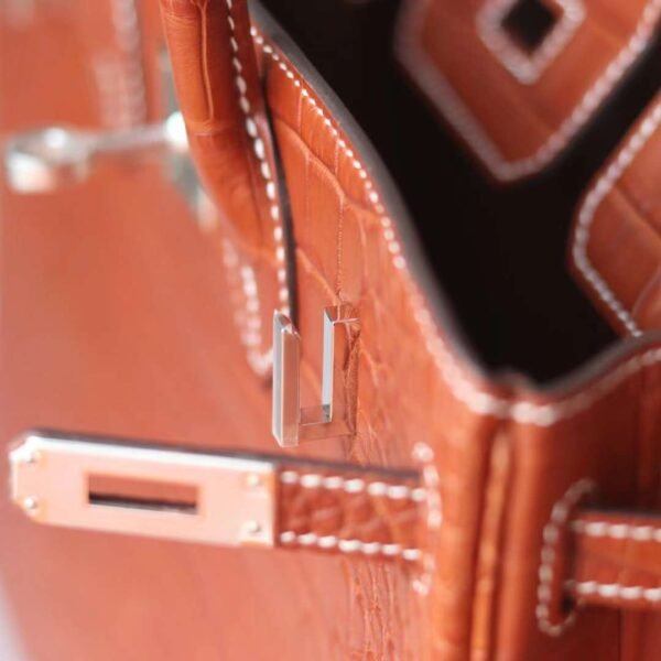 HERMES Birkin 25CM Stamp U 34 Fauve Matter Crocodile PHW