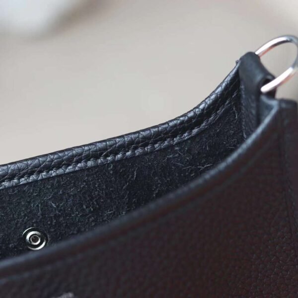 HERMES Mini Evelyn CK89 Black TC Leather Silver Hardware