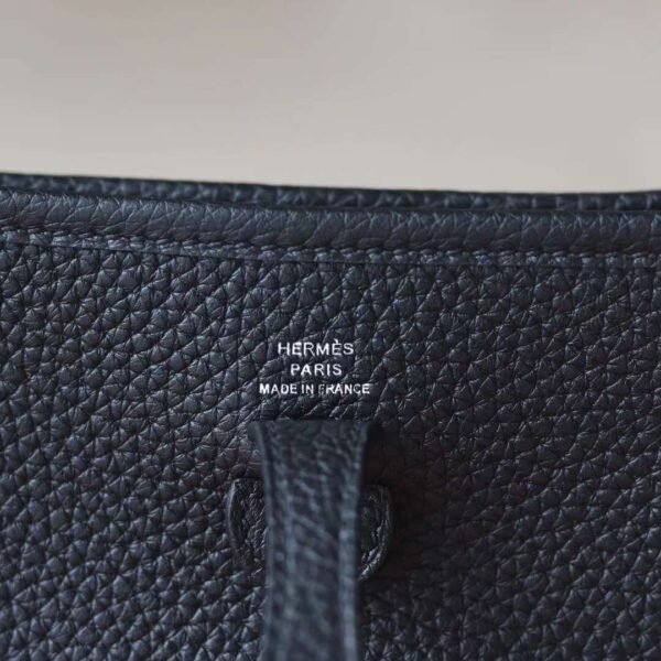 HERMES Mini Evelyn CK89 Black TC Leather Silver Hardware