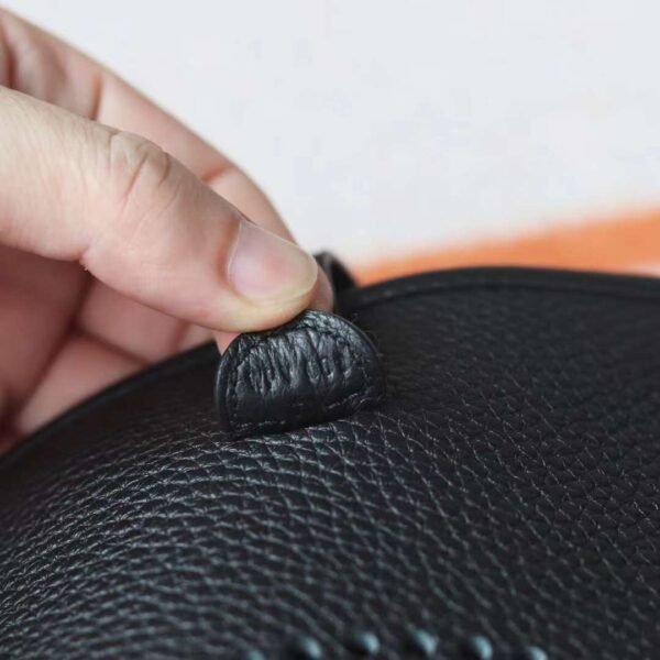 HERMES Mini Evelyn CK89 Black TC Leather Silver Hardware