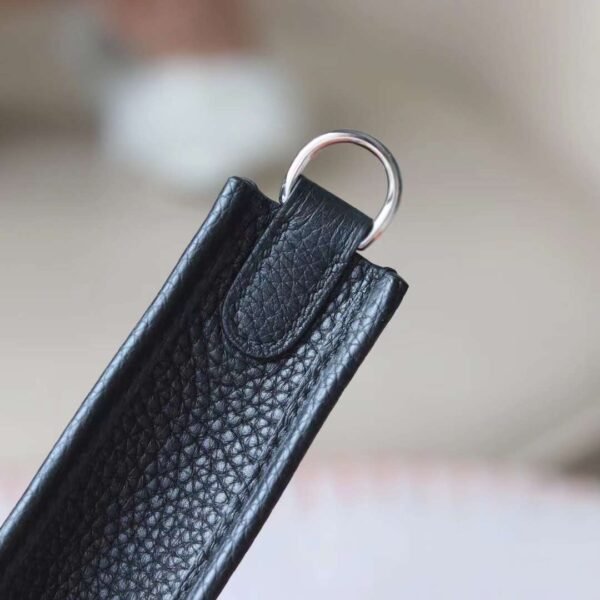 HERMES Mini Evelyn CK89 Black TC Leather Silver Hardware