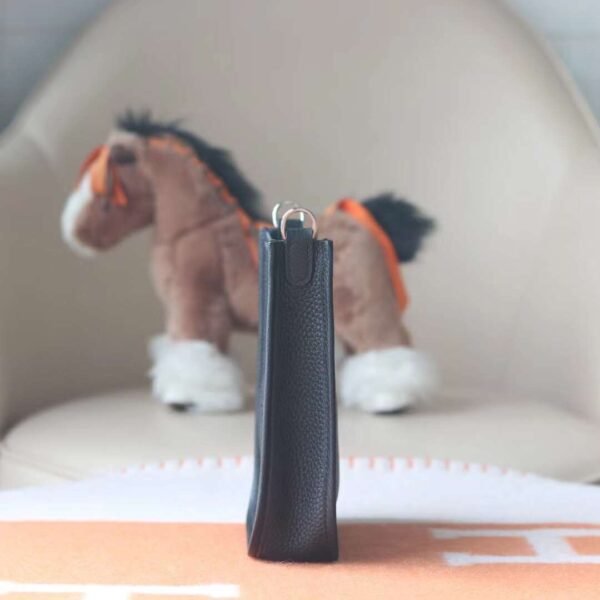 HERMES Mini Evelyn CK89 Black TC Leather Silver Hardware