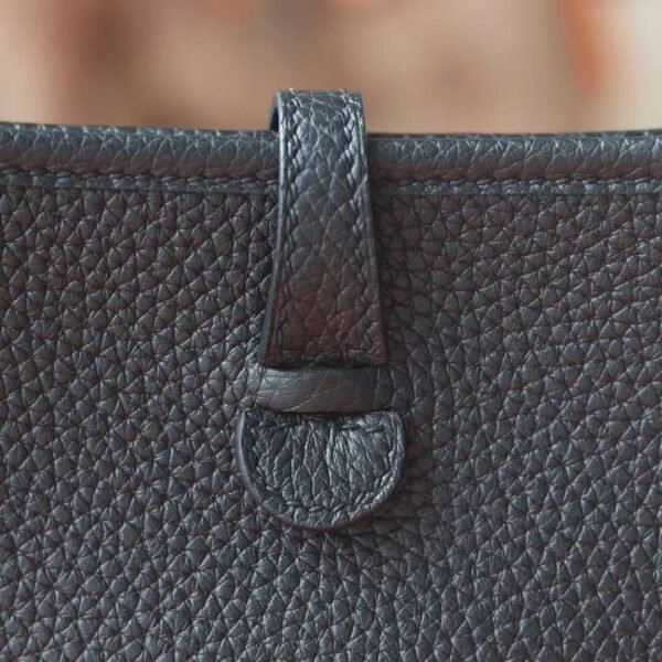 HERMES Mini Evelyn CK89 Black TC Leather Silver Hardware