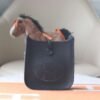 HERMES Mini Evelyn CK89 Black TC Leather Silver Hardware