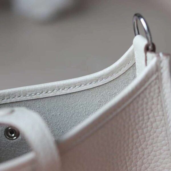 HERMES Mini Evelyn TC Leather 10 Craie Silver Hardware
