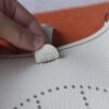 HERMES Mini Evelyn TC Leather 10 Craie Silver Hardware