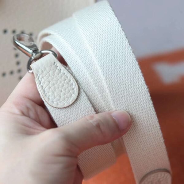 HERMES Mini Evelyn TC Leather 10 Craie Silver Hardware