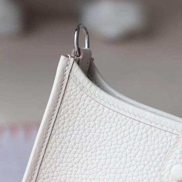 HERMES Mini Evelyn TC Leather 10 Craie Silver Hardware