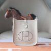 HERMES Mini Evelyn TC Leather 10 Craie Silver Hardware
