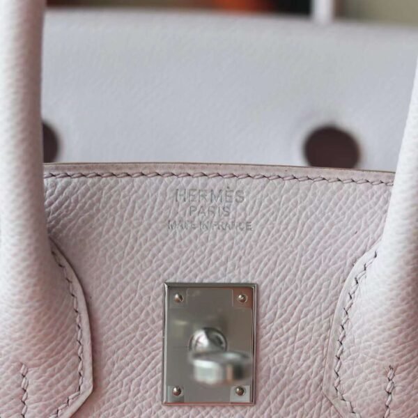 HERMES Birkin 20CM Sellier Epsom 09 Mauve Pale Silver Hardware