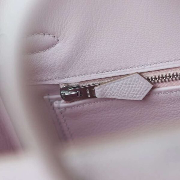 HERMES Birkin 20CM Sellier Epsom 09 Mauve Pale Silver Hardware