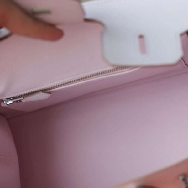 HERMES Birkin 20CM Sellier Epsom 09 Mauve Pale Silver Hardware
