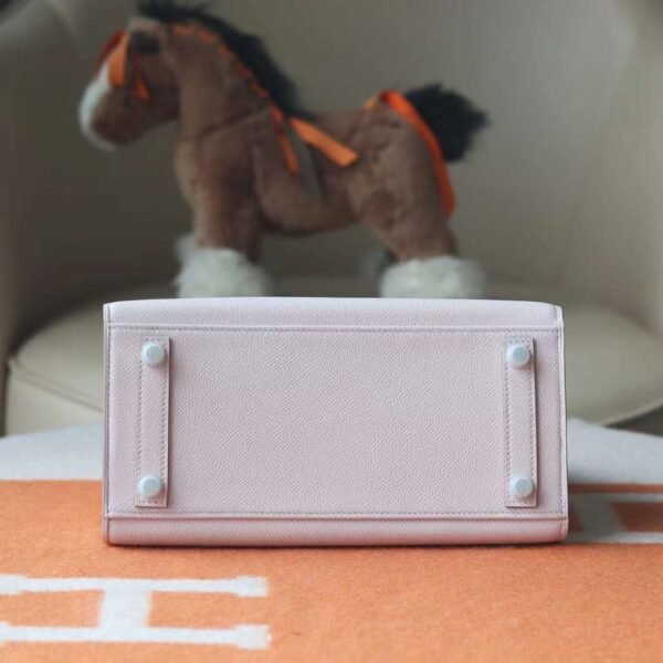 HERMES Birkin 20CM Sellier Epsom 09 Mauve Pale Silver Hardware