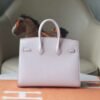 HERMES Birkin 20CM Sellier Epsom 09 Mauve Pale Silver Hardware
