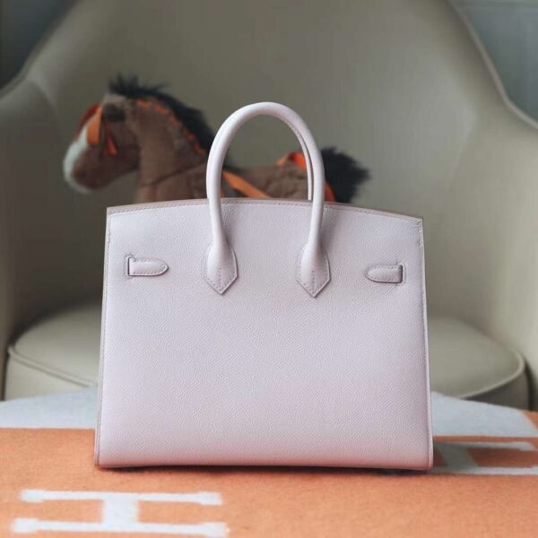 HERMES Birkin 20CM Sellier Epsom 09 Mauve Pale Silver Hardware