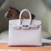 HERMES Birkin 20CM Sellier Epsom 09 Mauve Pale Silver Hardware