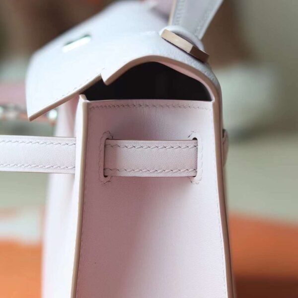 HERMES Kelly Pochette 22CM Mauve Pale Swift Leather PHW