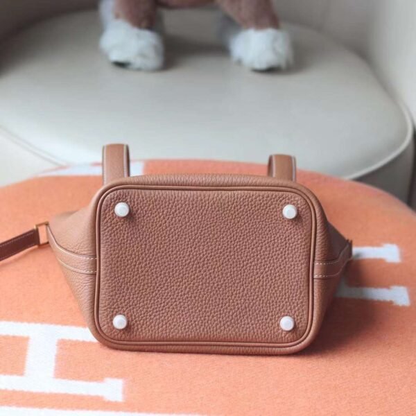HERMES Picotin 18CM CK37 Gold Clememce Leather GHW